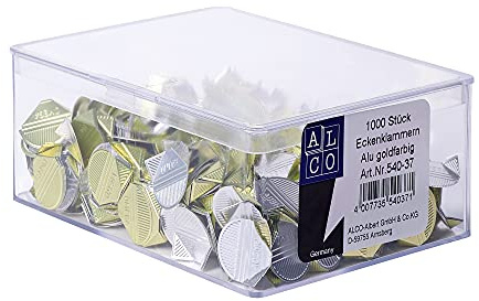 ALCO-Albert - Eckenklammern Aluminium gold, 1000 Stück | Gold lackiert