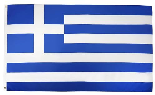 AZ FLAG - Flagge Griechenland - 150x90 cm - Griechische Fahne 100% Polyester mit Messing-Ösen - 110g