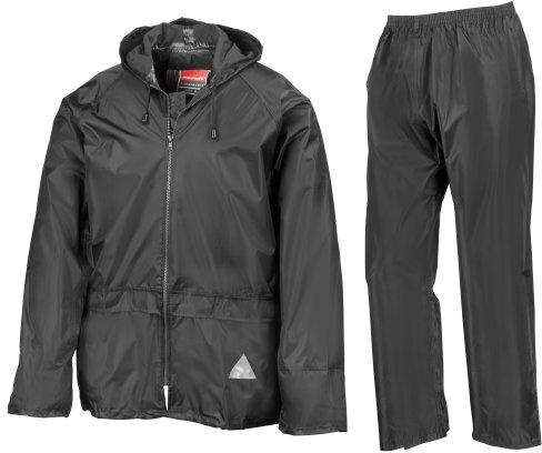 Result Men's Heavyweight Waterproof Jacket And Trouser Set Black Large