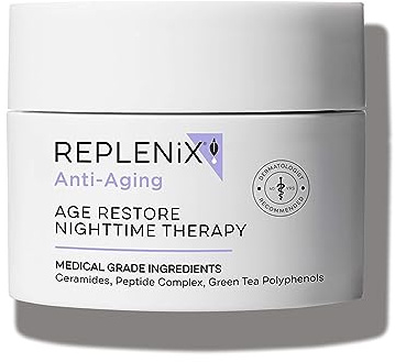 Replenix Age Restore Nighttime Therapy Face Cream, Anti-Aging Medical-Grade Facial Moisturizer for Mature & Dry Skin (1.7 oz)
