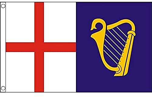 AZ FLAG Bandera Mancomunidad de Inglaterra 1649-1658 150x90 cm 2 Ojales | Uso interior y exterior Enseña del reino unido Jack and Command 1649-58 costuras dobles y bordes reforzados poliéster 100D