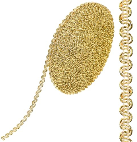 0.6cm10 Braided Spout Cutting Wedding Ribbon DIY Craft Ornament Party Decoration (Gold)