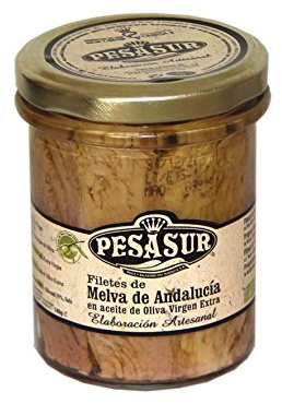 Melva de Andalucía PESASUR Aceite de Oliva Virgen Extra Ecológico Tarro Vidrio [Pack 2 ud x 195 g]