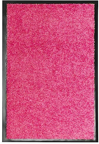 vidaXL Doormat Washable Non-slip Home Garden Wash and Clean Mat Barrier Welcome Entrance Rug for Front Door Dirt Trapper Shoes Scraper Pink