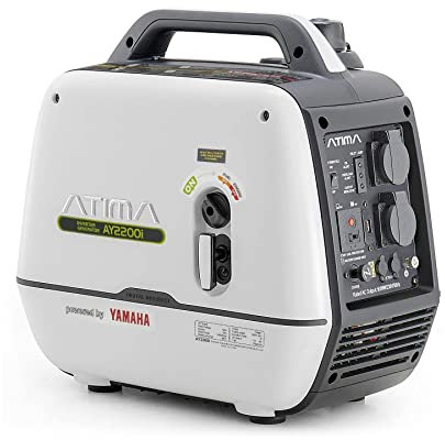 ATIMA Inverter Stromerzeuger, 2100W Stromgenerator Benzin, Yamaha MZ80 Motor mit mit USB und 230V Steckdosen, Superleise, Notstromaggregat Backup Stromausfälle für Camping Wohnwagen Garage Baustelle