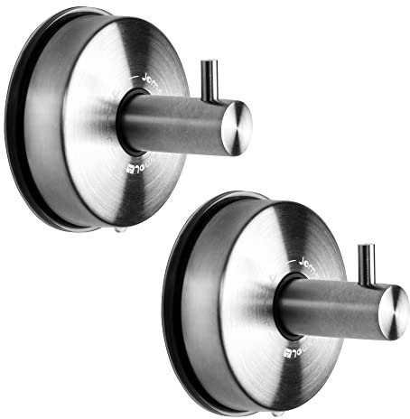 JOMOLA Ganci a ventosa per bagno Gancio per doccia Gancio per asciugamani in acciaio inossidabile Aspirazione Porta strofinacci da cucina Aspirapolvere Parete Bagno Ventosa Ganci per Vetro Doccia
