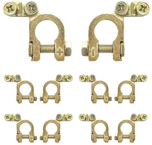 10 paia Morsetti per Batteria Auto 12V/24V, Morsetto Batteria Auto, Morsetti Batteria per Auto, Barca, Moto, Navi (10)