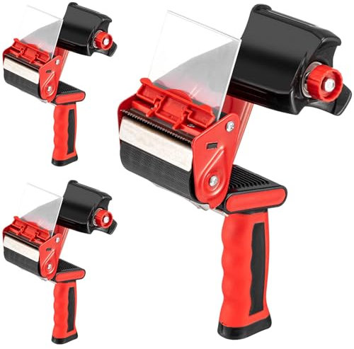 Hicarer 3 Stück 7,6 cm Packbandpistole, robuster Klebebandabroller, rutschfester Silikongriff, tragbar für Versand, Umzug, Karton und Karton-Versiegelung