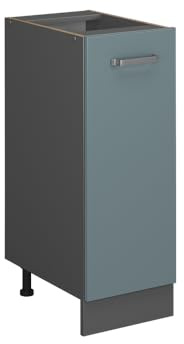 Vicco Apothekerschrank R-Line, Blau-Grau, 30 cm | 1 Auszug · Ohne Arbeitsplatte · Höhenverstellbare Füße · 2 Einlegeböden · ✓ Frei kombinierbar