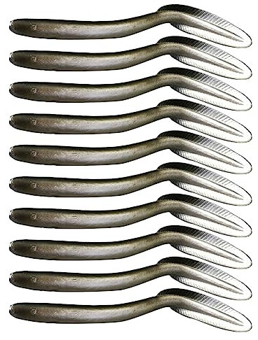 BEALIFE 10 Stücke Gummiköder Künstliche PVC Flexible Aal Köder Vivid Tackle Zubehör Werkzeuge Salzwasser Süßwasser Meer Ausrüstung, Silber