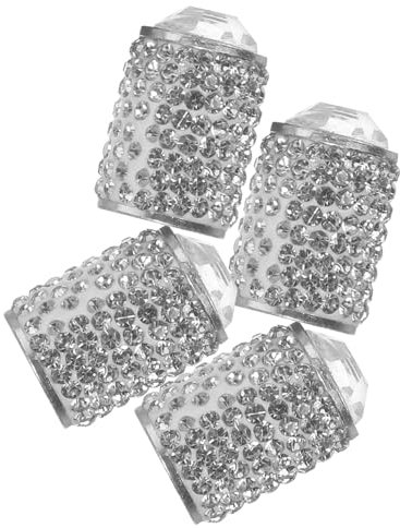 DRESSOOS Reifen 4 Stück Reifenventilkappe Rad Motorradreifenkappen Strasssteine Strass- für LKW Reifenventilschaftabdeckungen für LKW Diamant Außen
