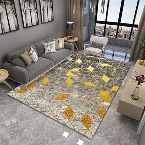 RUGMRZ Flurdeko Massivgeometrie kinderteppich mädchen gelb Kinderteppich Wald kinderzimmerteppich Junge flurdeko Sofa jugendzimmer300x400CM