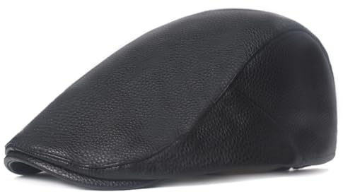 Rayson Schiebermütze PU-Leder Herren Winter Warme Retro Schirmmütze Newsboy Flatcap Gatsby Cabbie Hat