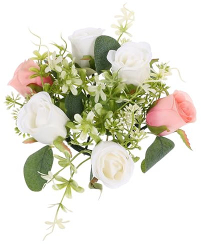 ULDIGI Künstliche Rose Blumenkerze Kranz Elegante Dekoration Für Hochzeit Party Home