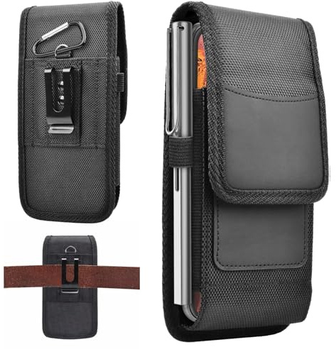 Porta Cellulare Da Cintura,Portatelefono da Cinta,Custodia Protettiva Telefono,Marsupio Fondina Telefono con moschettone clip per Smartphone da 5,8-6,8 pollici