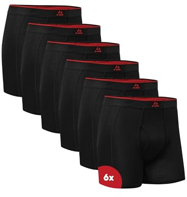 DANISH ENDURANCE Bambukalsonger för män, luftiga, med eller utan gylf, 10-pack, 6-pack eller 3-pack, Svart, S