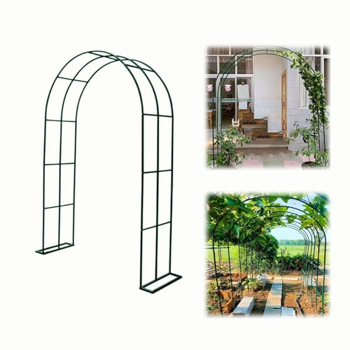 Arco de jardín de metal con enrejado de rosas desmontable, arco de globos y pérgola, ideal para plantas trepadoras y rosas, ancho de 80 a 350 cm