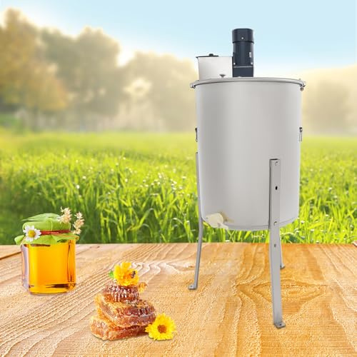 Centrifugadora de miel eléctrica, 140 W, acero inoxidable, 4 marcos de colmenas, tractor de miel, válvula de miel, 0-270 rpm, eléctrica, extractor de miel, accesorio para apicultores