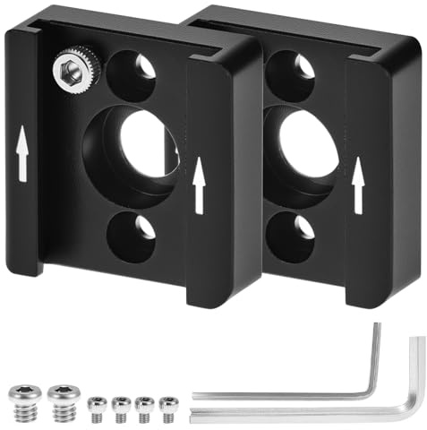 QWORK® Paquete de 2 adaptadores de Zapato frío con Rosca de 1/4 para jaulas de cámaras DSLR, Luces LED, monitores de videocámaras, Flashes.