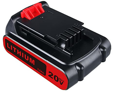 20 V 3000 mAh for Black & Decker Replacement Battery Compatible with Black + Decker Battery 18 V/20 V MAX XR Lithium-Ion Battery 3.0 Ah LB20 LBX20 LBX4020 LB2X4020 LBXR20 LBXR20-OPE and More