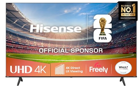Hisense 43 43A6QTUK 4K Ultra HD Smart TV AI TV - 4K UHD, Hi-View AI Engine, Precision Colour, AI Smooth Motion, Sports Mode with Freely, Disney +, YouTube, Netflix