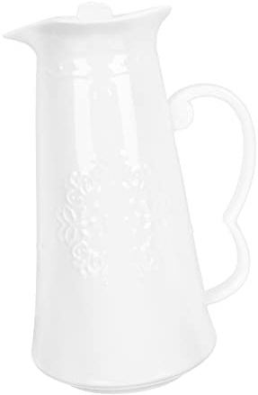 Mobestech Pichet à Eau En Céramique 1,5 l Couvercle, Pichet D'eau Froide Texturé, Carafe Pour Jus De Fruits Et Thé Glacé, Usage Maison Et Réception