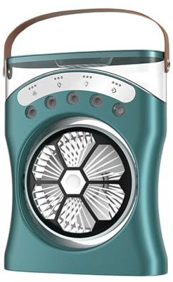 Ventilador de niebla silenciosa, potente enfriador de escritorio con humidificador, mini ventilador portátil para dormitorio y hogar Nzj113 (C, 21 x 8 x 30 cm)