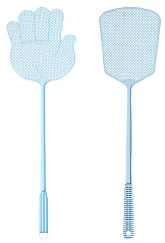 2 Pièces Tapette À Mouches, Lutte Antiparasitaire Manuelle, Tapetteà Mouches en PP avec Long Manche, pour Extérieure Intérieure (Couleur Aléatoire)