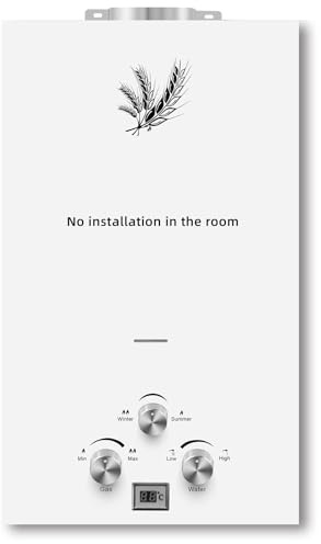 Scaldabagno istantaneo a gas 18 LPM 36 KW Scaldabagno a gas GPL propano/butano, pressione dell'acqua di avvio ultra bassa, adatto per uso domestico e all'aperto (18 L 36 KW)