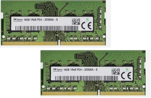 SK hynix Original 32GB Kit (2×16GB) DDR4 3200MHz Notebook RAM SO-DIMM PC4-25600 1Rx16 Laptop Arbeitsspeicher – HMA82GS6CJR8N-XN – Dual Channel – 10 Jahre Garantie