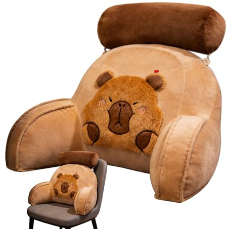 Wiboie Bett-Lesekissen, Capybara-Design, ergonomisches Loungekissen, Lesekissen mit Armen, für Erwachsene und Kinder, Lendenwirbelstütze, Couch, Sitzen, Beobachten Ruhen Boden Entspannen