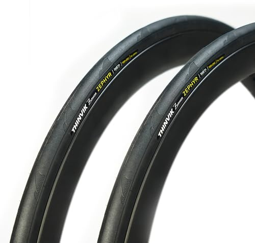 Thinvik 360TPI 235g Road Bike Tires, Foldable Clincher Tyres, Lightweight Low Rolling Resistance Bicycle Tires for Racing, Endurance Cycling (700 x 28c)
