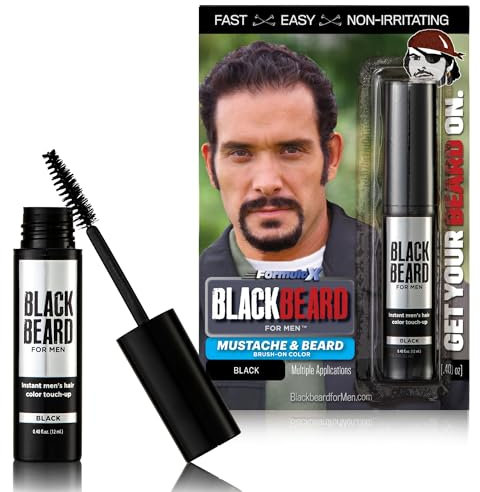 Blackbeard for Men - temporary brush on colour 12ml 0.40oz (Black, 1 Pack)