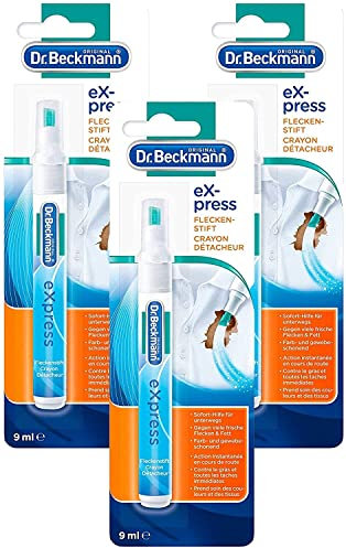 Dr. Beckmann eXpress - Lápiz quitamanchas eficaz para viajes, solución rápida y fácil, 3 x 9 ml