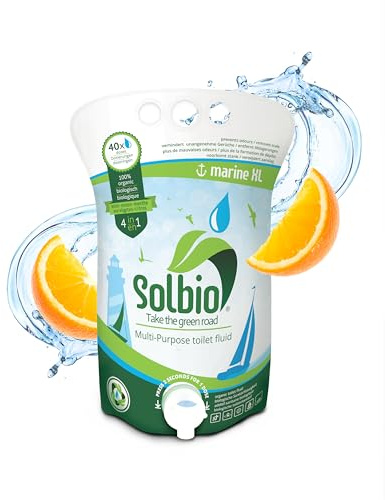 Solbio Marine DIE Nr. 1 värderade 4-i-1 naturlig sanitetsvätska. 40 doseringar. Sanitetstillägg för mobila toalettsystem
