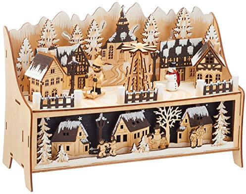 small foot 11790 - Lampada a piramide in legno, con illuminazione a LED e piramide natalizie, decorazione natalizia, multicolore, normale