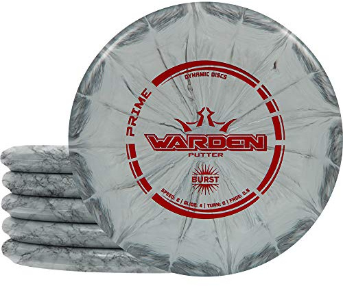 Dynamic Discs Prime Burst Warden Disc Golf Putter Pack (5-Pack) - Beginner Disc Golf Putter Set | Grippy Base Plastic | Stable Flight & Beadless | Perfect for Practice Putting | Colors May Vary