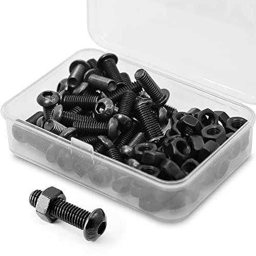 (40 Sätze) M6 x 16mm Schrauben und Muttern Set Halbrundkopf-Innensechskantschrauben 10,9 Grade legierter Stahl Vollgewinde