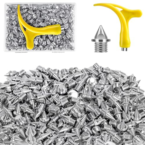 3/16 Inch Track Spikes,130pcs Stainless Steel Pyramid Shoe Spikes with Spike Wrench for Track and Cross Country,Replacement Spike for Sprint Sports Short Running Shoes