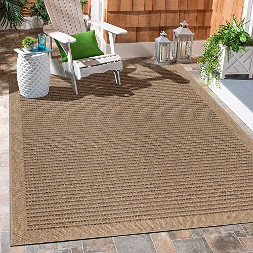 Carpetsale24 In & Outdoor Läufer Teppich 80x150 cm – Wetterfester Flachgewebe Balkon Teppich in Jute-Optik – Pflegeleicht für Küche, Flur & Terrasse