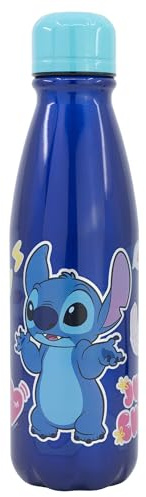 STOR Gourde Aluminium Enfant Stitch 600ml - Réutilisable avec Embout Sécurisé et Bouchon Anti-Fuite pour École Sport Enfants