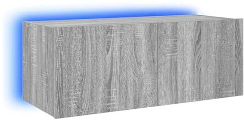 vidaXL Mueble de TV de Pared con Luces LED Gris Sonoma 80x35x31 cm