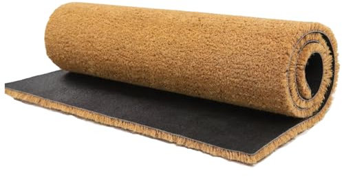 Trendi Cut-to-Size Coir Matting: Durable, Heavy-Duty Front Doors Entrance Mats - Dirt-Trap Coconut Fiber, Non-Slip Design, Tough Bristles - Welcome Mat Indoor&Outdoor (100cm x 200cm (1m x 2m))