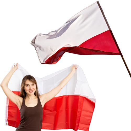 NARAMAKI Euro2024 Banderas del fútbol europeo 2024 - (bandera de polonia)