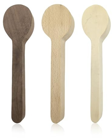 3 Pieces Wooden Spoons, Carved Wood, Wood for Carving, Spoon Carving Set, Wood Carving Spoons, Carving Wood Blanks, Small Wood Carvings (Raw Wood Color)