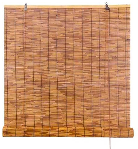 Bambusrollos,Handgewebter Schilf Vorhang,Strohjalousien für Fenster,Atmungsaktiver UV-Schutz Sonnenschutz Sichtschutz Rollo,Lichtfilternde Reed Roll Up Rolläden,für Balkon (W145xH200cm/W57xH79)