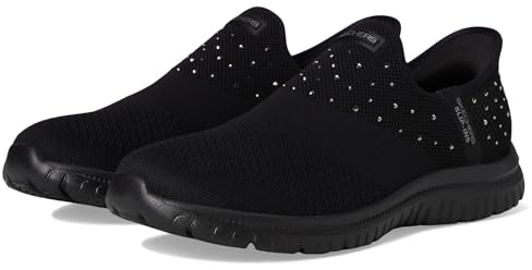 Skechers Women's Sport Active Hands Free Slip-Ins Virtue - Starlight, Black/Black=BBK, 7.5