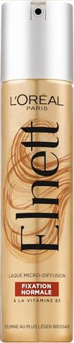 L'Oréal Paris - Laque Fixation Normale - Tenue Longue Durée 24H Indétectable - Maintien Souple Sans Résidus - Nouvelle Formule - Enrichi en Vitamine B5 - Elnett Satin - 200 ml