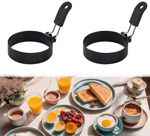 2 Stück Spiegeleierform, Funny Pancake Form Pfanne Spiegeleierformen für die Pfanne Ring, Non-Stick Spiegeleier Form Egg Pan Eierformer Eierform für die Pfanne, Stainless Steel Pancake Moulds (Orange)