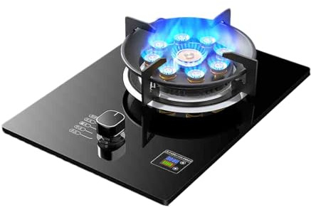 1 Cuisinière À Gaz, Brûleur En Verre Trempé Tout En Cuivre, Cuisinière De Conversion Au Gaz Naturel/gaz Liquéfié De 5,2 KW, Cuisinière À Gaz De Bureau/intégrée, Avec Protection Contre Les Flammes(LPG)